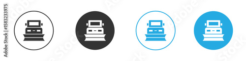 Snowplow icon, simple flat style, illustration, logo sign symbol pictogram template, for ui or ux.