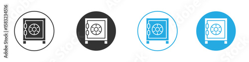 Safe icon, simple flat style, illustration, logo sign symbol pictogram template, for ui or ux.