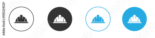Safety helmet icon, simple flat style, illustration, logo sign symbol pictogram template, for ui or ux.