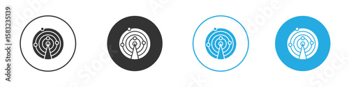 Radar detection icon, simple flat style, illustration, logo sign symbol pictogram template, for ui or ux.