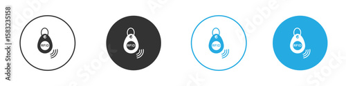 RFID key tag icon, simple flat style, illustration, logo sign symbol pictogram template, for ui or ux.