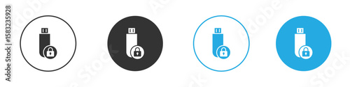 Pendrive security icon, simple flat style, illustration, logo sign symbol pictogram template, for ui or ux.