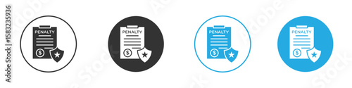 Penalty icon, simple flat style, illustration, logo sign symbol pictogram template, for ui or ux.