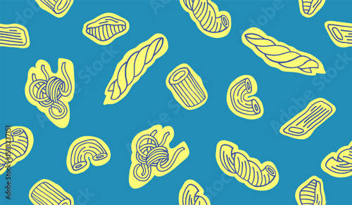 Cute pasta pattern background vector design