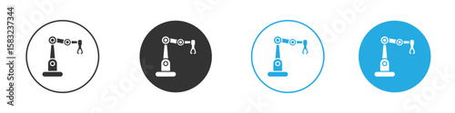 Industrial robot icon, simple flat style, illustration, logo sign symbol pictogram template, for ui or ux.