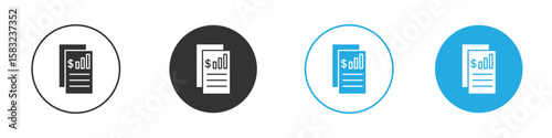 Income statement icon, simple flat style, illustration, logo sign symbol pictogram template, for ui or ux.