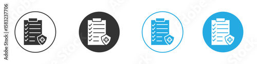 Health insurance icon, simple flat style, illustration, logo sign symbol pictogram template, for ui or ux.