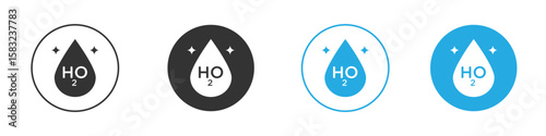 H2o icon, simple flat style, illustration, logo sign symbol pictogram template, for ui or ux.