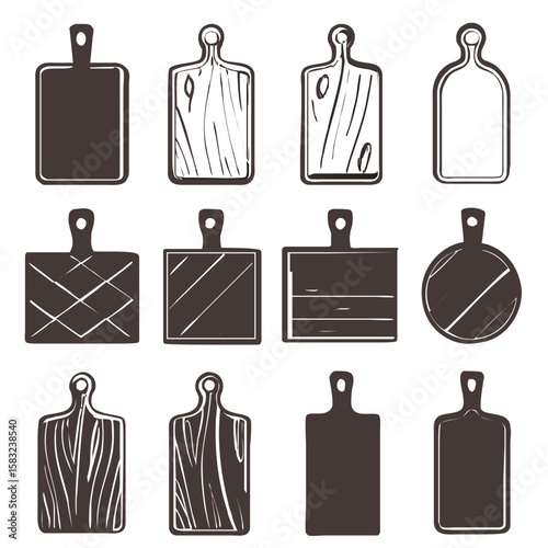 Wooden cutting boards collection various designs kitchen