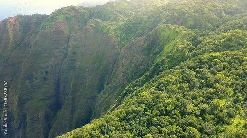 view from the top of the mountain, Aerial 4K Footage of Tropical Island