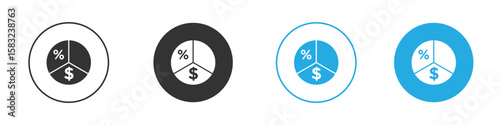 Dividend yield icon, simple flat style, illustration, logo sign symbol pictogram template, for ui or ux.