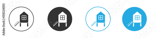Chicken coop icon, simple flat style, illustration, logo sign symbol pictogram template, for ui or ux.