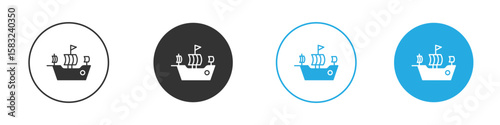 Caravel icon, simple flat style, illustration, logo sign symbol pictogram template, for ui or ux.