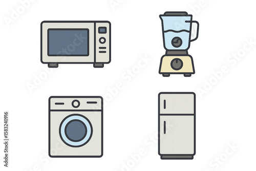 set of household appliances