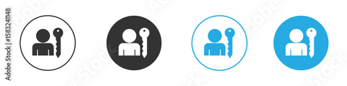 Authentication icon, simple flat style, illustration, logo sign symbol pictogram template, for ui or ux.