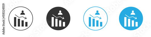 Attrition icon, simple flat style, illustration, logo sign symbol pictogram template, for ui or ux.