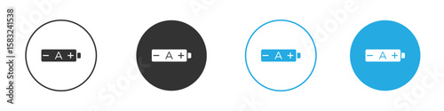 AAA battery icon, simple flat style, illustration, logo sign symbol pictogram template, for ui or ux.