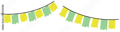 緑と黄緑色のシンプルガーランド