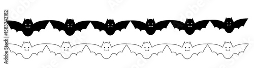 コウモリガーランド　モノクロ