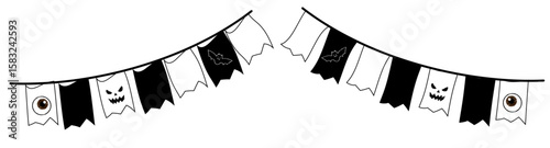 ハロウィンガーランド　モノクロ