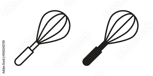 Whisk icon in flat and liner trendy style for app ui designs
