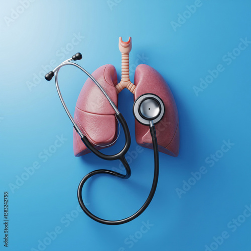 Stethoscope and heart on white background for medical and healthcare use