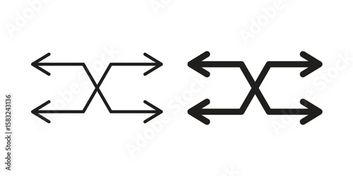 Versatile icon in flat and liner trendy style for app ui designs