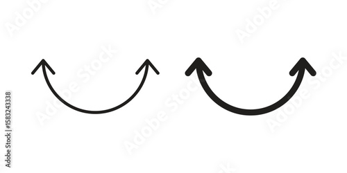 Two side icon in flat and liner trendy style for app ui designs