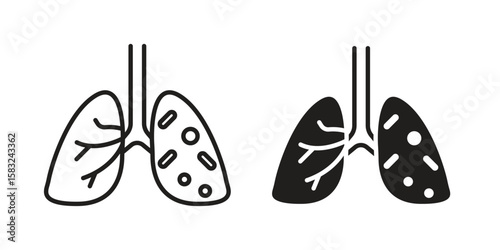 Tuberculosis TB icon in flat and liner trendy style for app ui designs