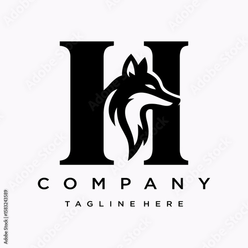 Letter H Fox Logo Designs