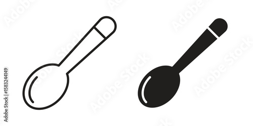 Spoon icon in flat and liner trendy style for app ui designs