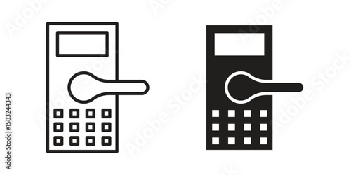 Smart lock icon in flat and liner trendy style for app ui designs