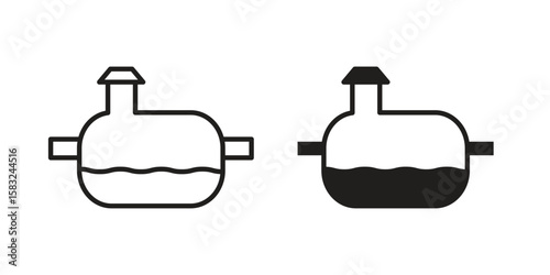 Sewerage tank icon in flat and liner trendy style for app ui designs