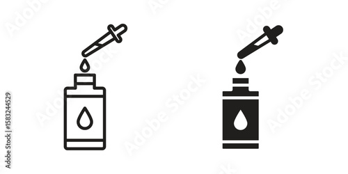 Serum icon in flat and liner trendy style for app ui designs