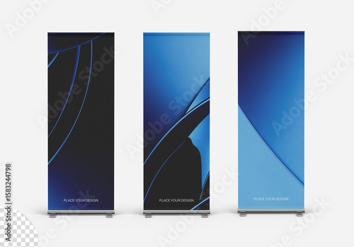 Roll Up Stand Banner  Advertising Sign Mockup Isolated