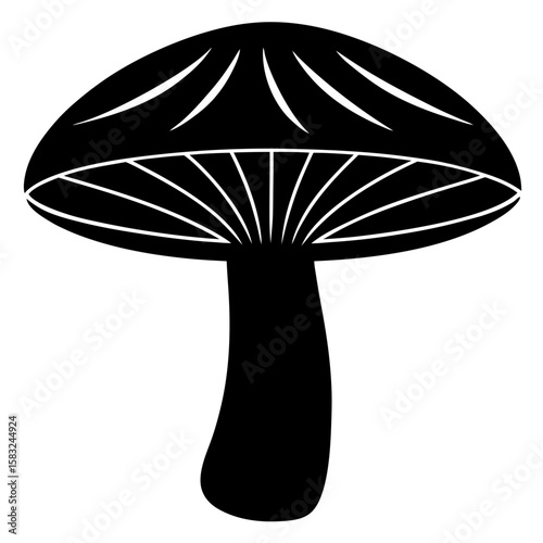 Simple toadstool mushroom fungus silhouette vector illustration