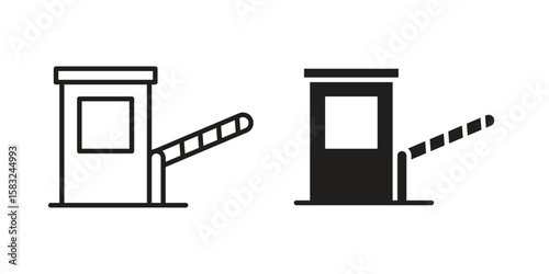 Road toll icon in flat and liner trendy style for app ui designs