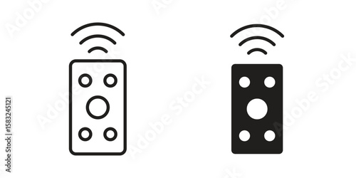 Remote control icon in flat and liner trendy style for app ui designs