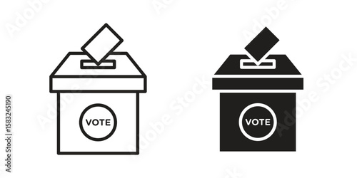 Referendum icon in flat and liner trendy style for app ui designs