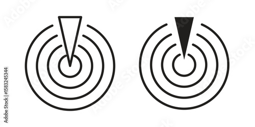 Radar detection icon in flat and liner trendy style for app ui designs
