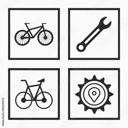 Bike Repair and Maintenance Icons Set