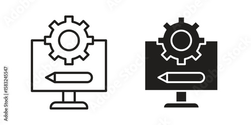 Prototyping icon in flat and liner trendy style for app ui designs