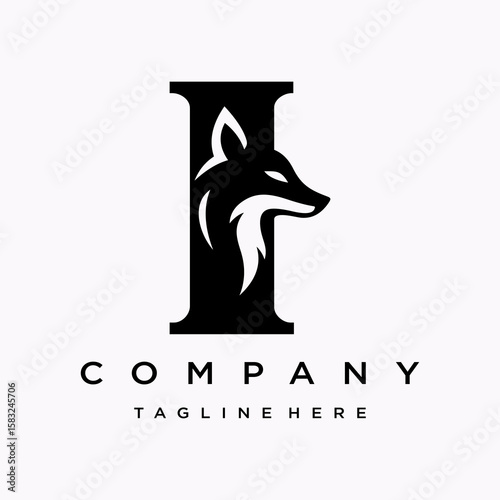 Letter I Fox Logo Designs