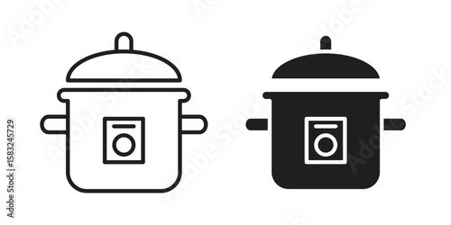 pressure cooker icon in flat and liner trendy style for app ui designs