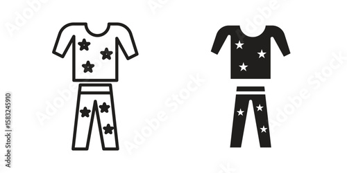 Pijama icon in flat and liner trendy style for app ui designs