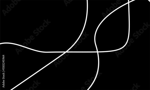 Abstract background featuring white lines on a black backdrop. These lines are curved and intersecting, creating a modern, minimalist design.
