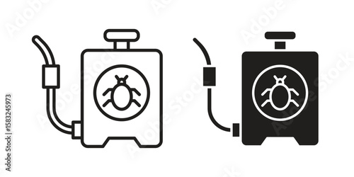 Pesticide icon in flat and liner trendy style for app ui designs