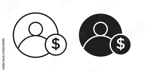 Personal loan icon in flat and liner trendy style for app ui designs