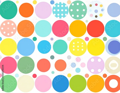 circles and dots, forming abstract patterns