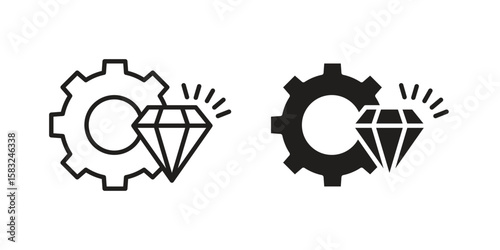 Operational excellence icon in flat and liner trendy style for app ui designs